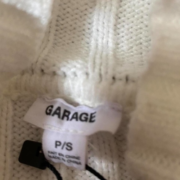 Garage small white knit cropped double zip sweater - Picture 3 of 3